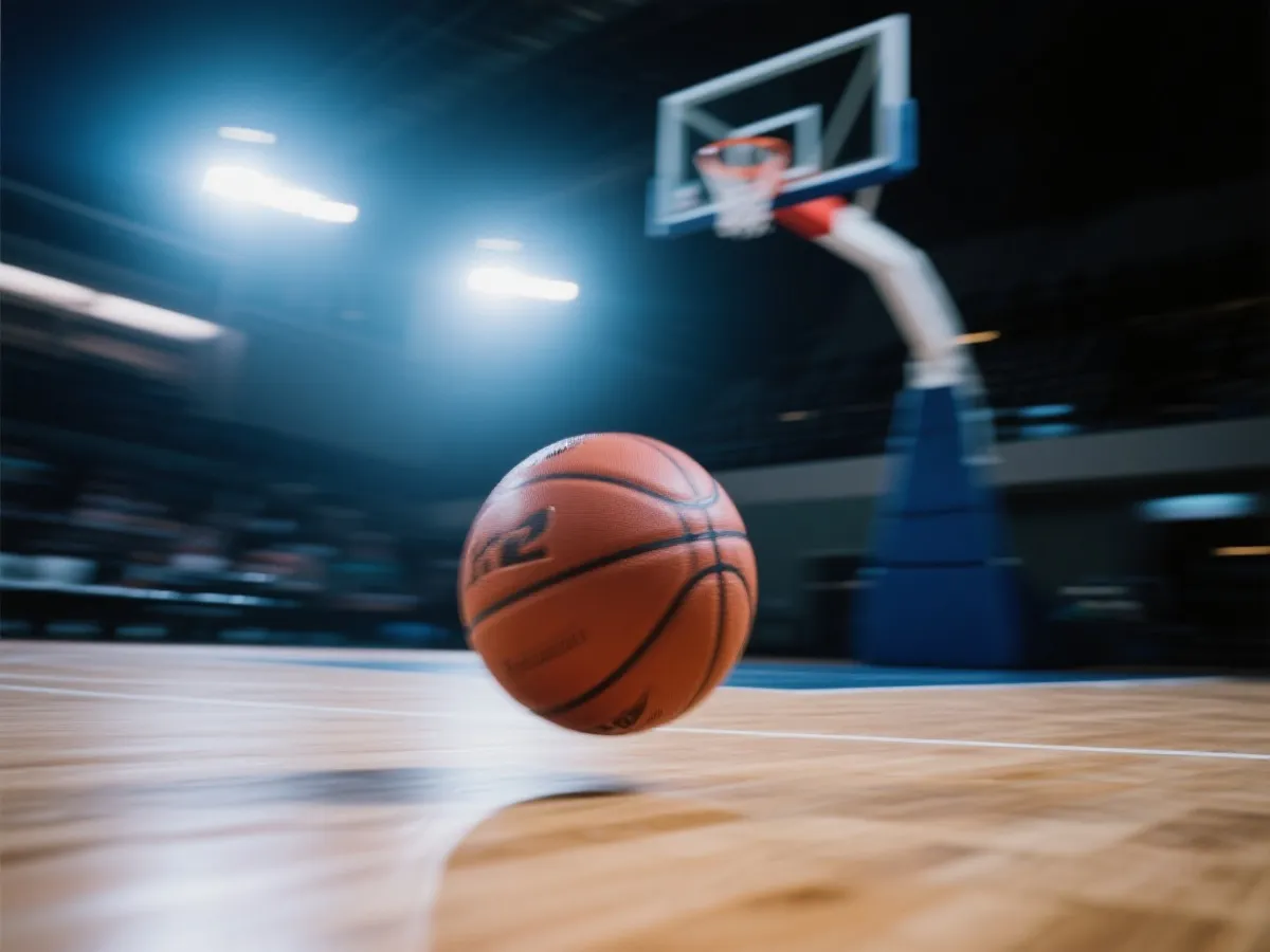 篮球与赛场画面